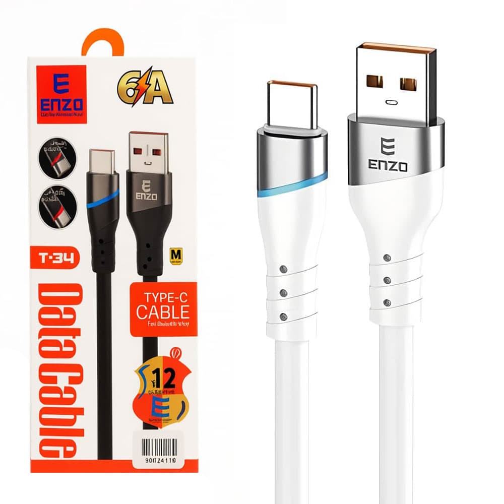 کابل شارژ چراغ دار ENZO T-34 6A Type-C