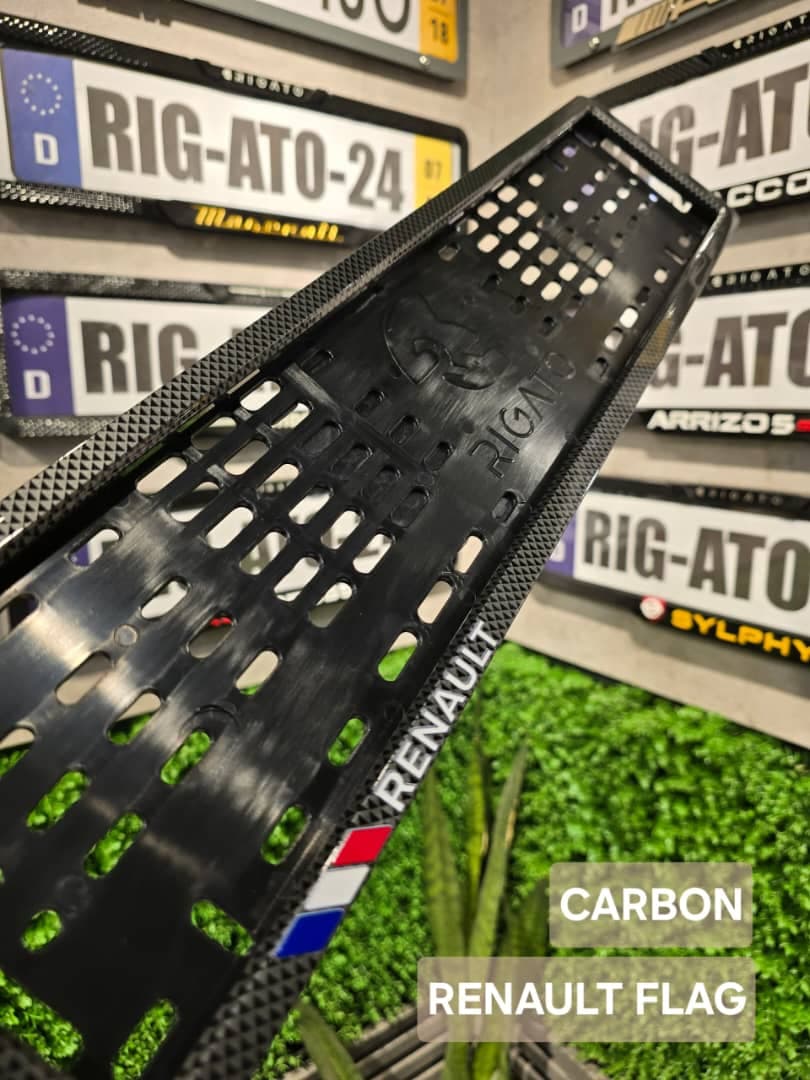 قاب پلاک Renault flag CARBON FIBER