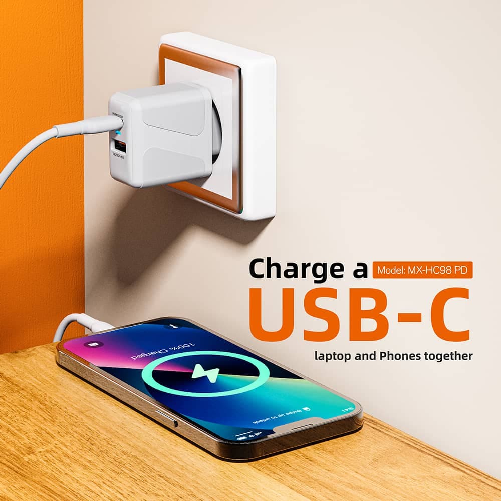 شارژر دیواری 45W USB+PD مدل MOXOM MX-HC98 — تصویر ۶