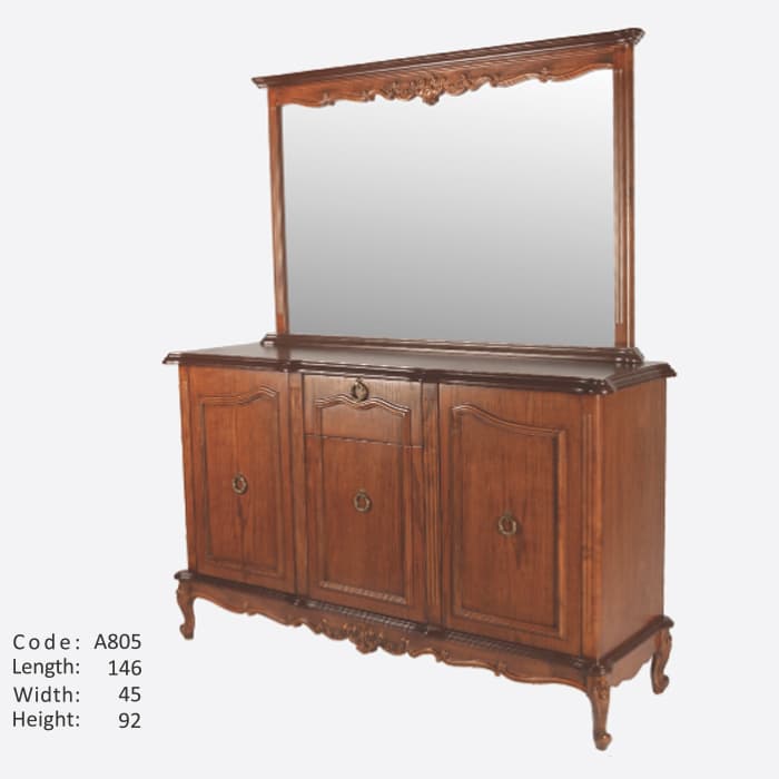 آینه کنسول سه درب چوبی کد IGA-A805