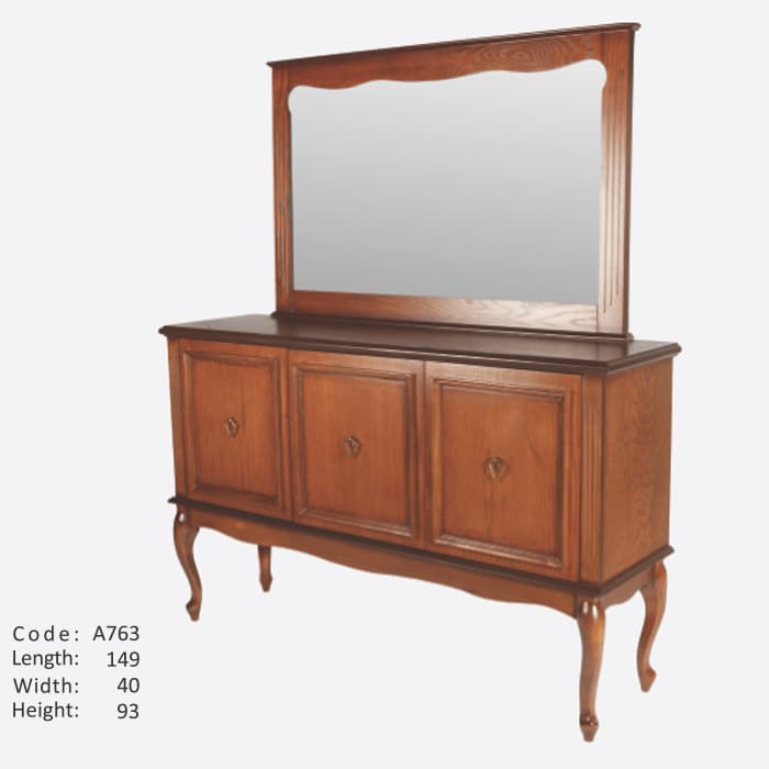 آینه کنسول سه درب چوبی کد IGA-A763