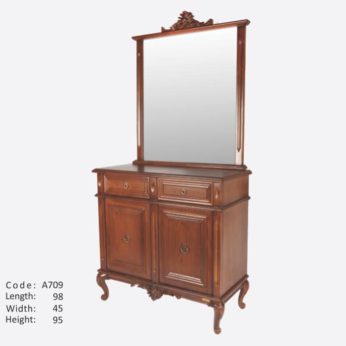 آینه کنسول دو درب چوبی کد IGA-A709