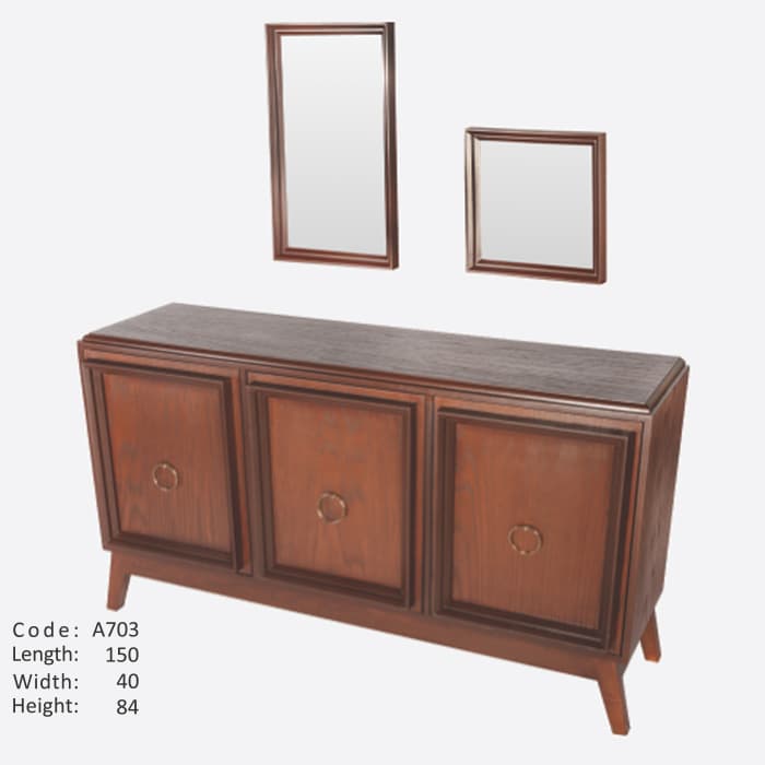 آینه کنسول سه درب چوبی کد IGA-A703