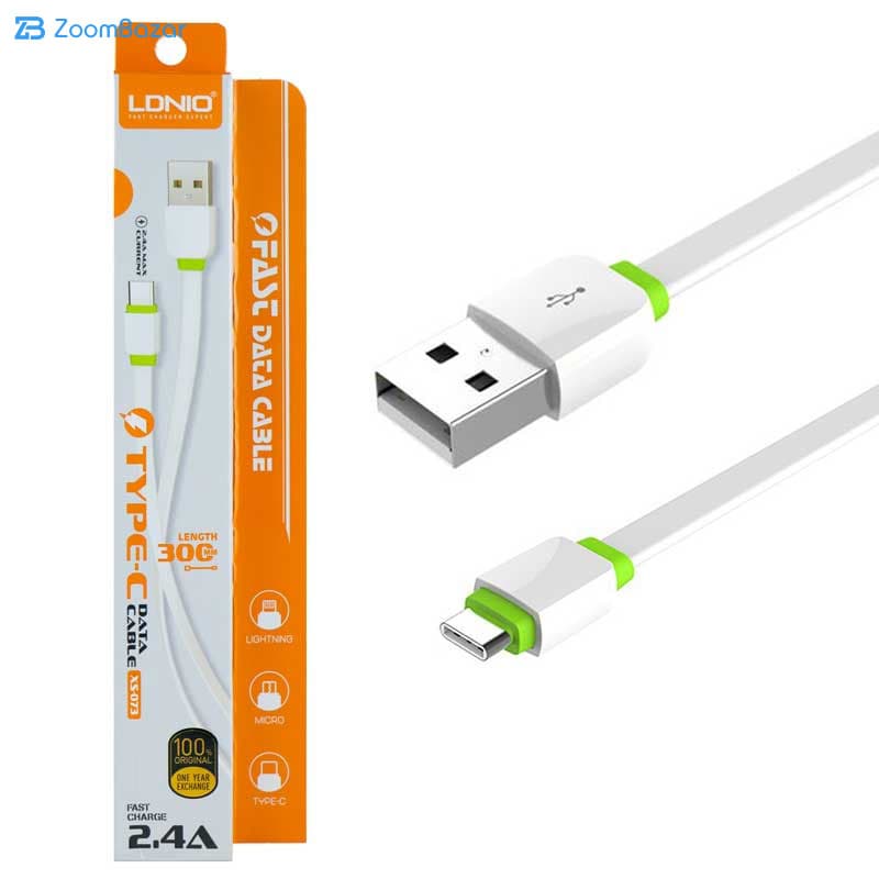 کابل تبدیل USB به USB-C الدینیو مدل XS-073 طول 0.3 متر — تصویر ۲