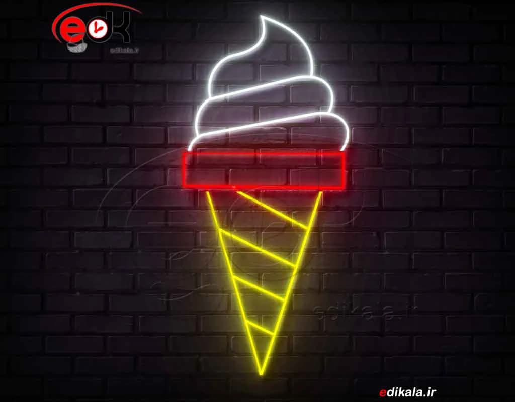 تابلو نئون طرح بستنی شماره 23 در ابعاد مختلف+ترانس