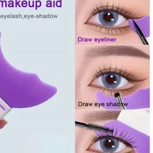 شابلون خط چشم و ریمل پری دریایی سیلیکونی ابزار ریمل زدن راحت — تصویر ۴