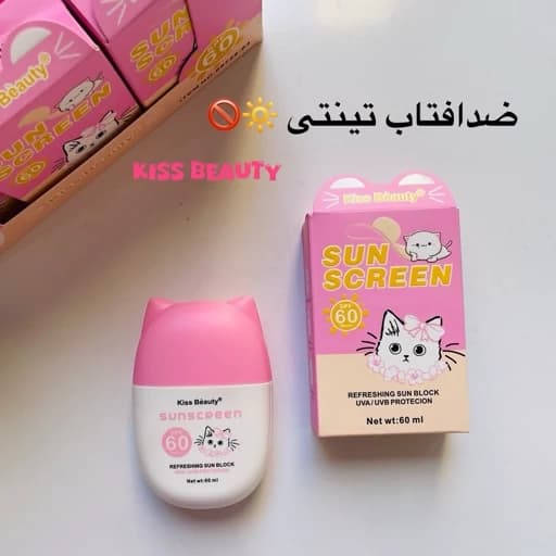 ضد آفتاب تینتی پیشی کیوت گربه ای رنگی اس پی اف 50 پینترستی فانتزی کیوت ضدافتاب دارای کرمپودر — تصویر ۴