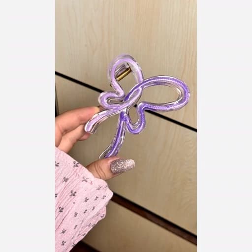 کیلیپس کره ای پروانه وارداتی سایز بزرگ فانتزی کیوت زنانه گیره مو دخترانه کلیپس پاپیونی پروانه پرنسسی — تصویر ۷