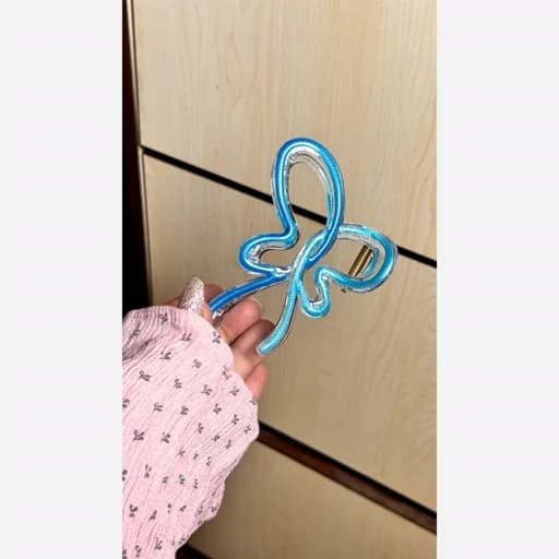 کیلیپس کره ای پروانه وارداتی سایز بزرگ فانتزی کیوت زنانه گیره مو دخترانه کلیپس پاپیونی پروانه پرنسسی — تصویر ۳