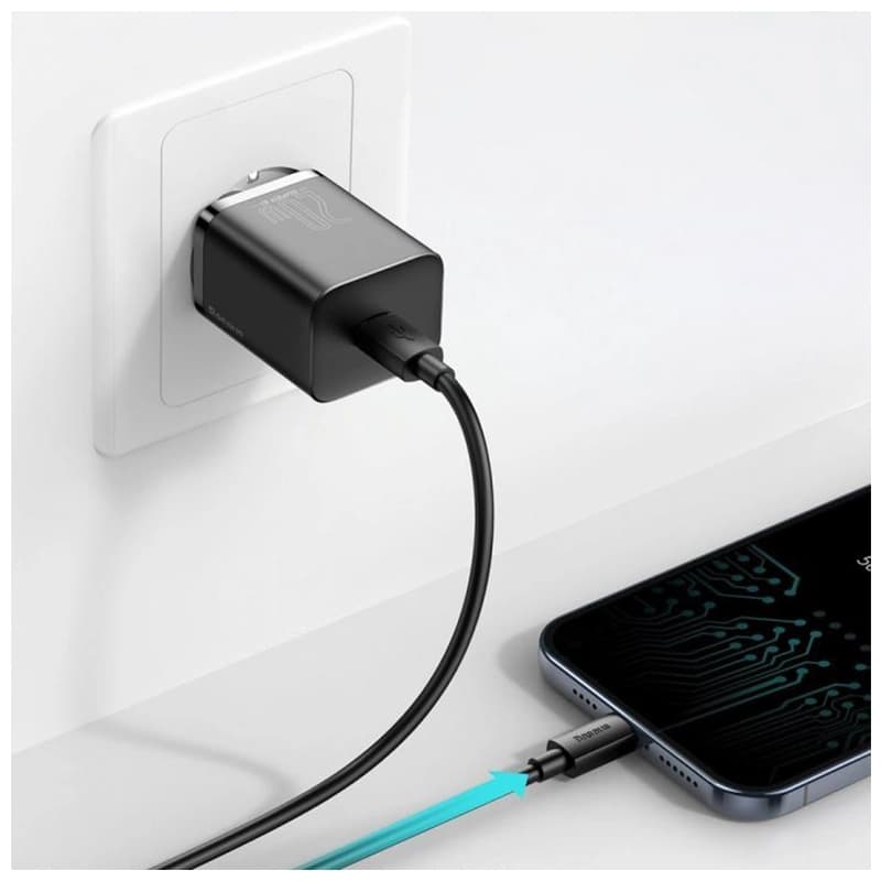 ست شارژر و کابل بیسوس سوپر سی 1c 20w eu set مدل tzccsup-b01 — تصویر ۴
