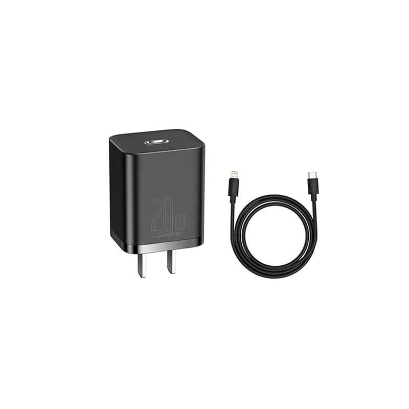 ست شارژر و کابل بیسوس سوپر سی 1c 20w eu set مدل tzccsup-b01 — تصویر ۲