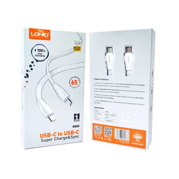 کابل شارژر LDNIO TYPE-C مدل LS121 S — تصویر ۲
