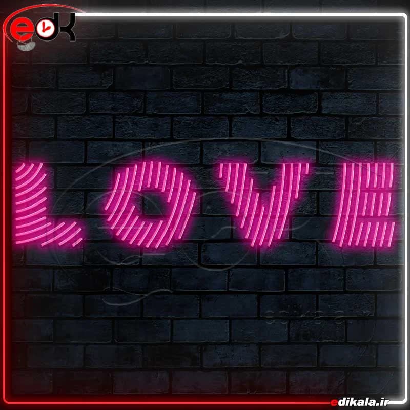 تابلو نئون طرح love شماره 5 در ابعاد مختلف+ترانس
