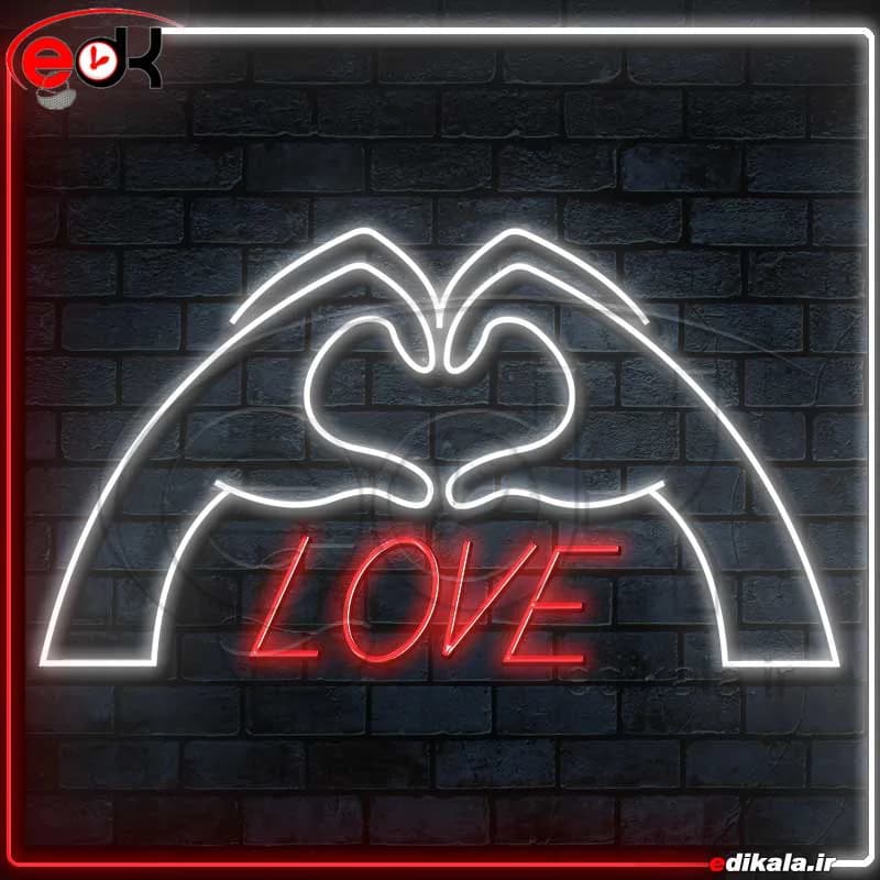 تابلو نئون طرح love شماره 2 در ابعاد مختلف+ترانس — تصویر ۲