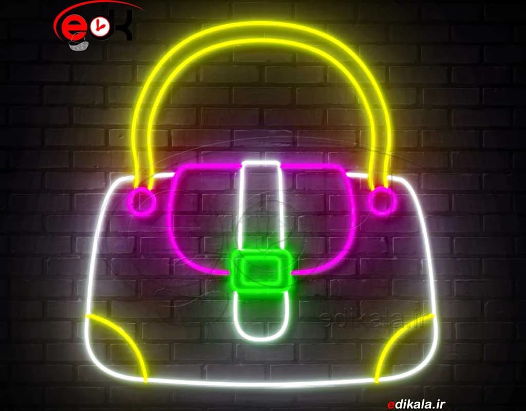 تابلو نئون طرح کیف شماره 2 در ابعاد مختلف+ترانس — تصویر ۲