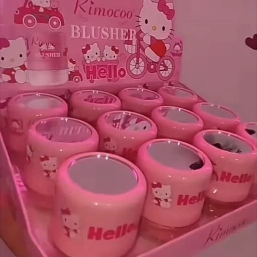 رژگونه کیتی دارای آینه رژ گونه پودری نمک پاشی فانتزی کیوت پینترستی رنگ شاد و جذاب پرفروش — تصویر ۳