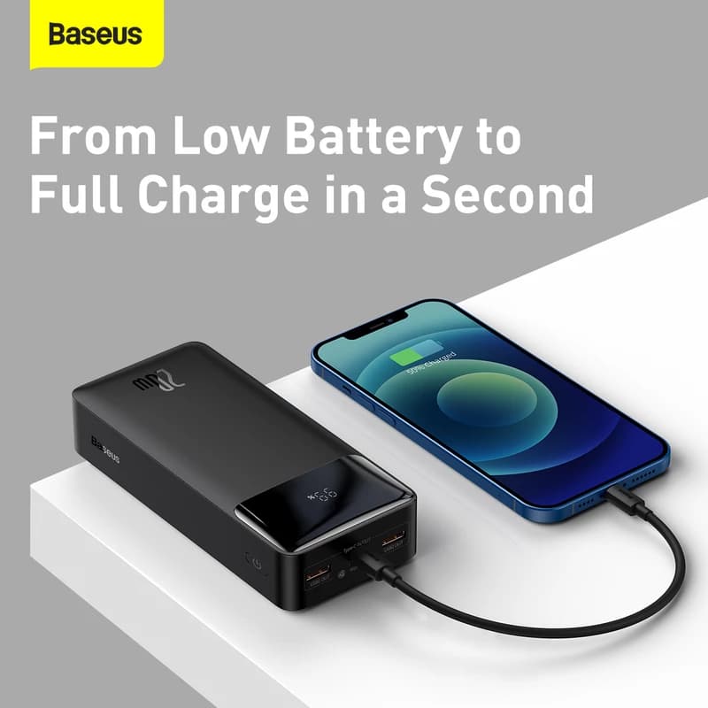 پاوربانک بیسوس BASEUS Bipow ظرفیت 30000 میلی آمپر (گارانتی اونگ) — تصویر ۳