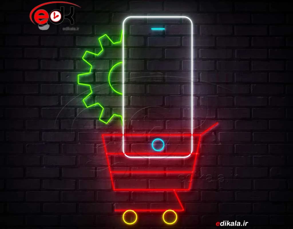 تابلو نئون طرح موبایل شماره 4 (فروش و تعمیرات) در ابعاد مختلف+ترانس — تصویر ۳
