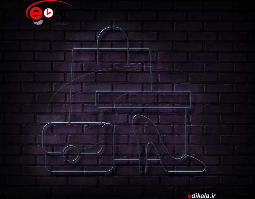 تابلو نئون طرح کیف و کفش شماره 1 در ابعاد مختلف+ترانس — تصویر ۳