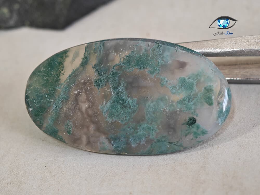عقیق خزه ای سبز درشت 9 گرم — تصویر ۴