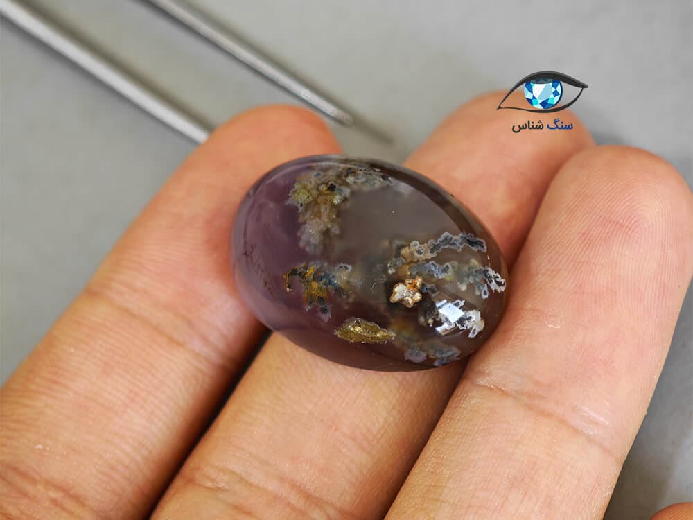 سنگ عقیق شجر بیضی 8.2 گرم — تصویر ۲