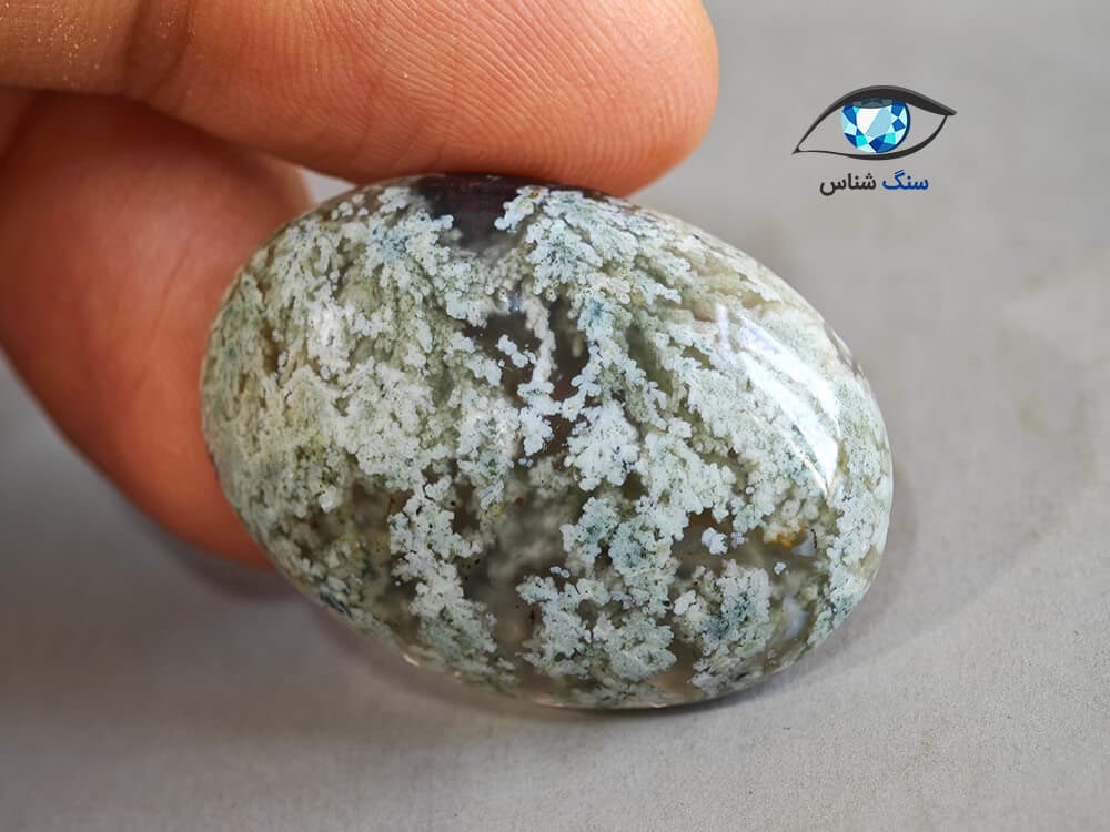 نگین عقیق شجر شجر شکوفه 8.5 گرم — تصویر ۳