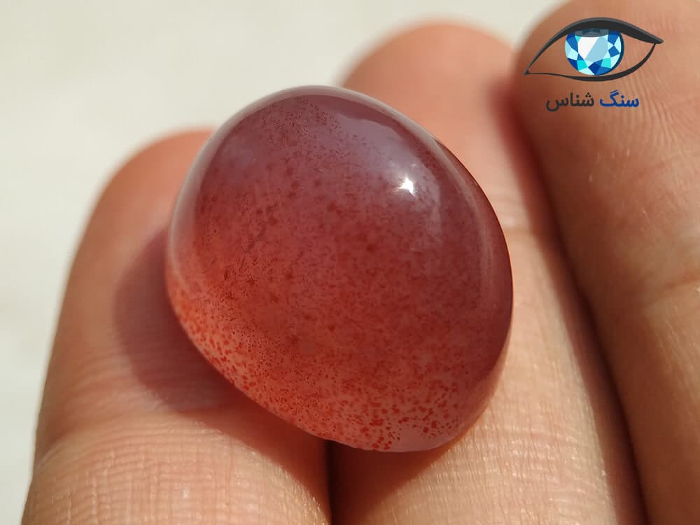 عقیق سرخ کمرنگ درشت 8 گرم — تصویر ۳