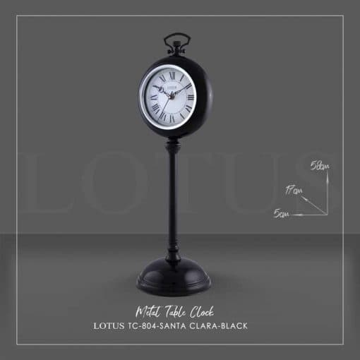 ساعت رومیزی فلزی SANTA CLARA کد TC-804 رنگ BLACK و WHITE — تصویر ۴