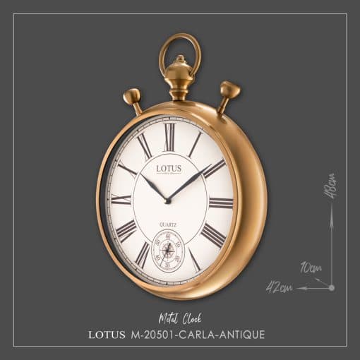 ساعت دیواری فلزی مدل CARLA کد M-20501 رنگ ANTIQUE — تصویر ۵