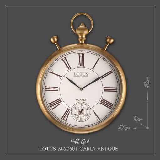 ساعت دیواری فلزی مدل CARLA کد M-20501 رنگ ANTIQUE — تصویر ۴