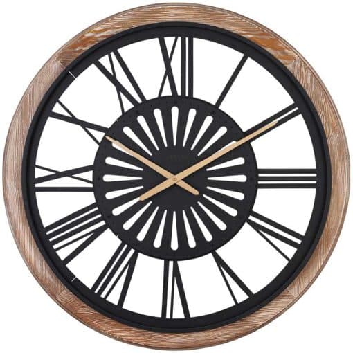 ساعت دیواری چوبی مدل ARTHUR کد WM-19027 رنگ WH/BLACK