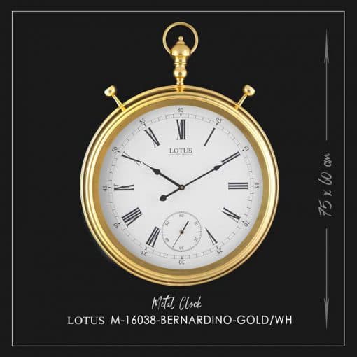 ساعت دیواری فلزی مدل BERNARDINO کد M-16038 رنگ GOLD/WH و SILVER/WH و ANTIQUE/WH — تصویر ۹