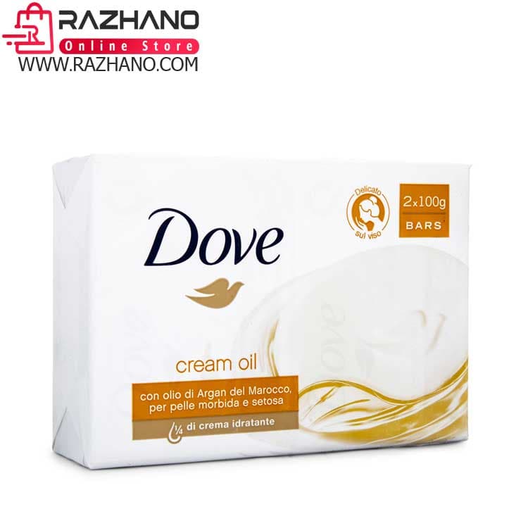 صابون داو عصاره روغن آرگان مدل cream argan oil بسته 2 عددی