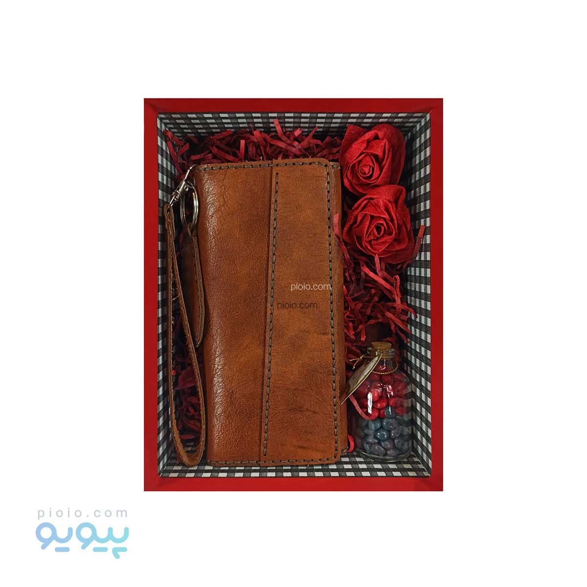 پک کادو ولنتاین کیف پول بلند مردانه چرم مصنوعی — تصویر ۴