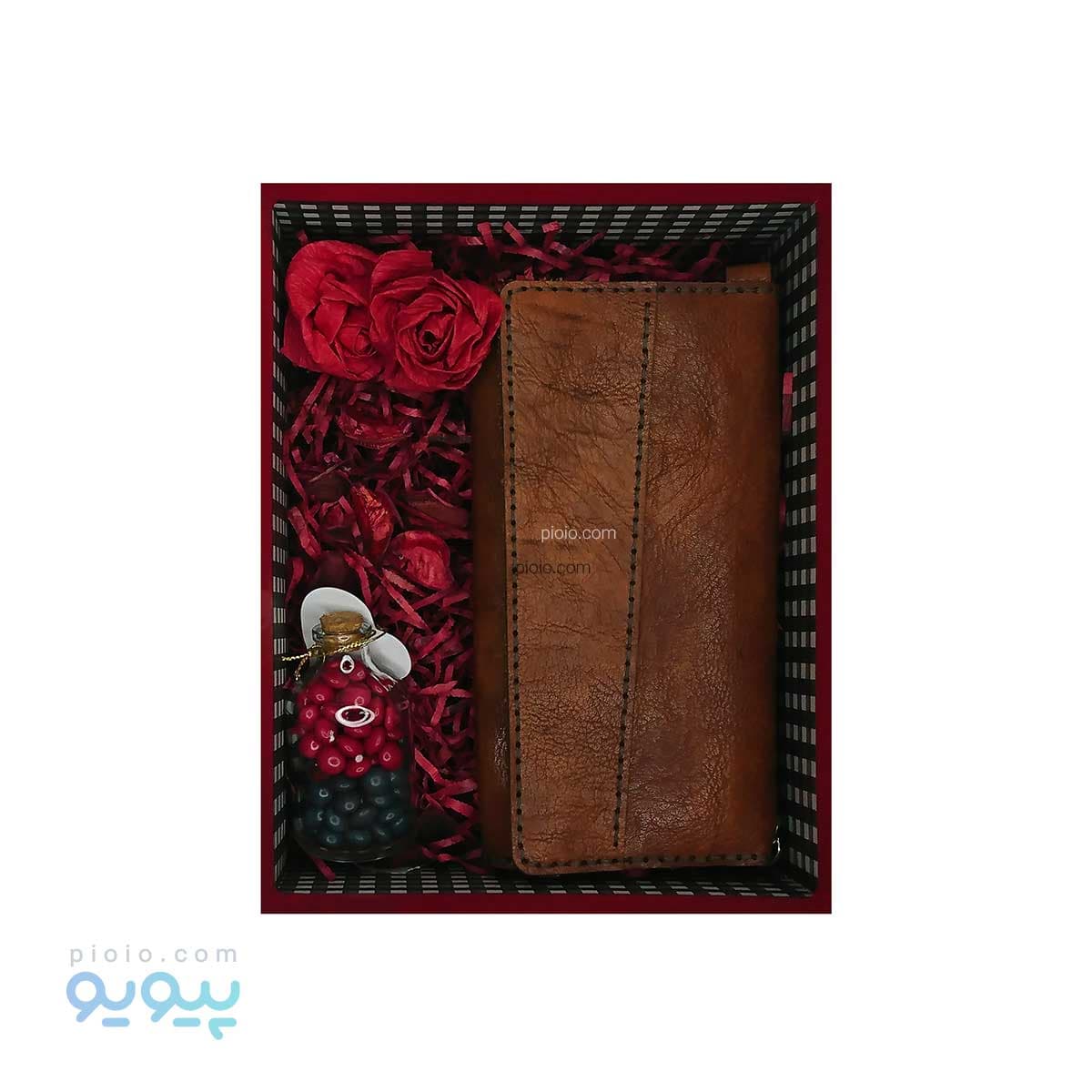 پک کادو ولنتاین کیف پول بلند مردانه چرم مصنوعی