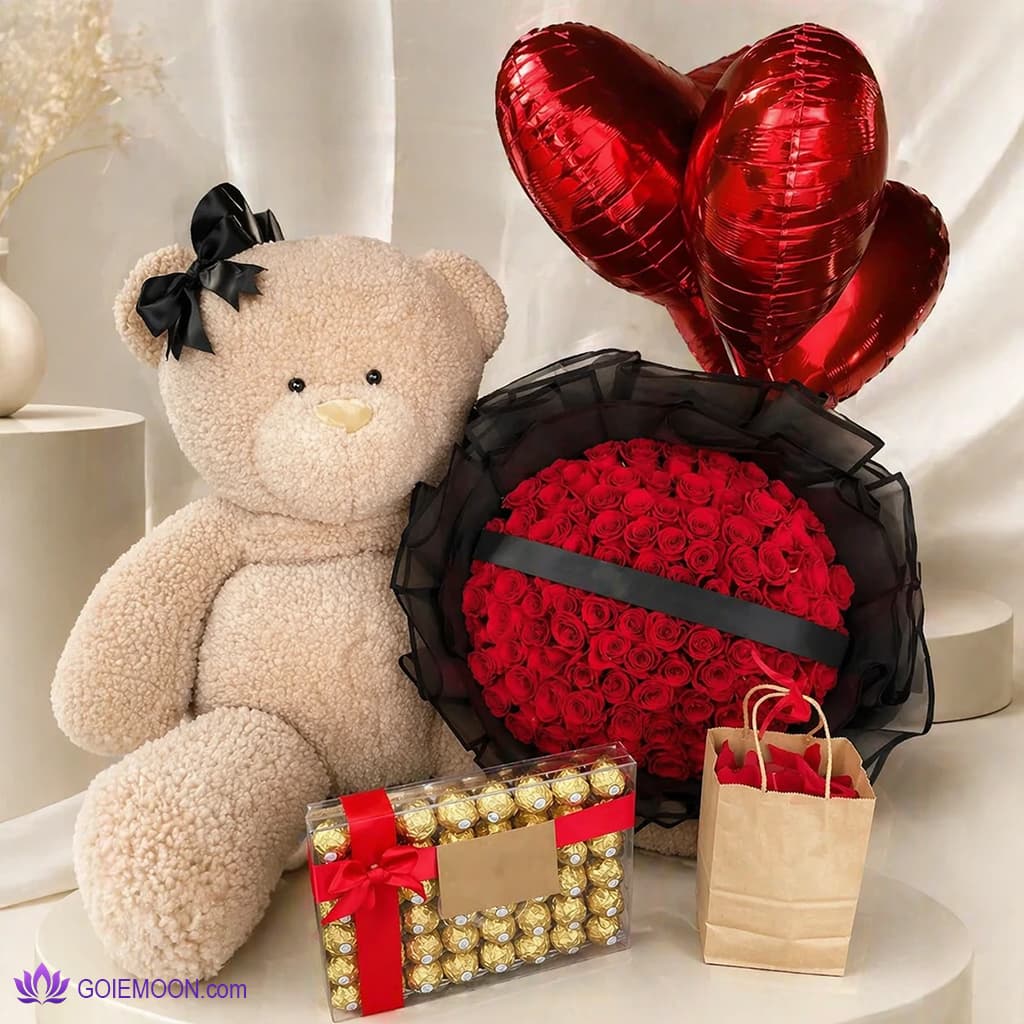 پکیج دسته گل و شکلات پانیا