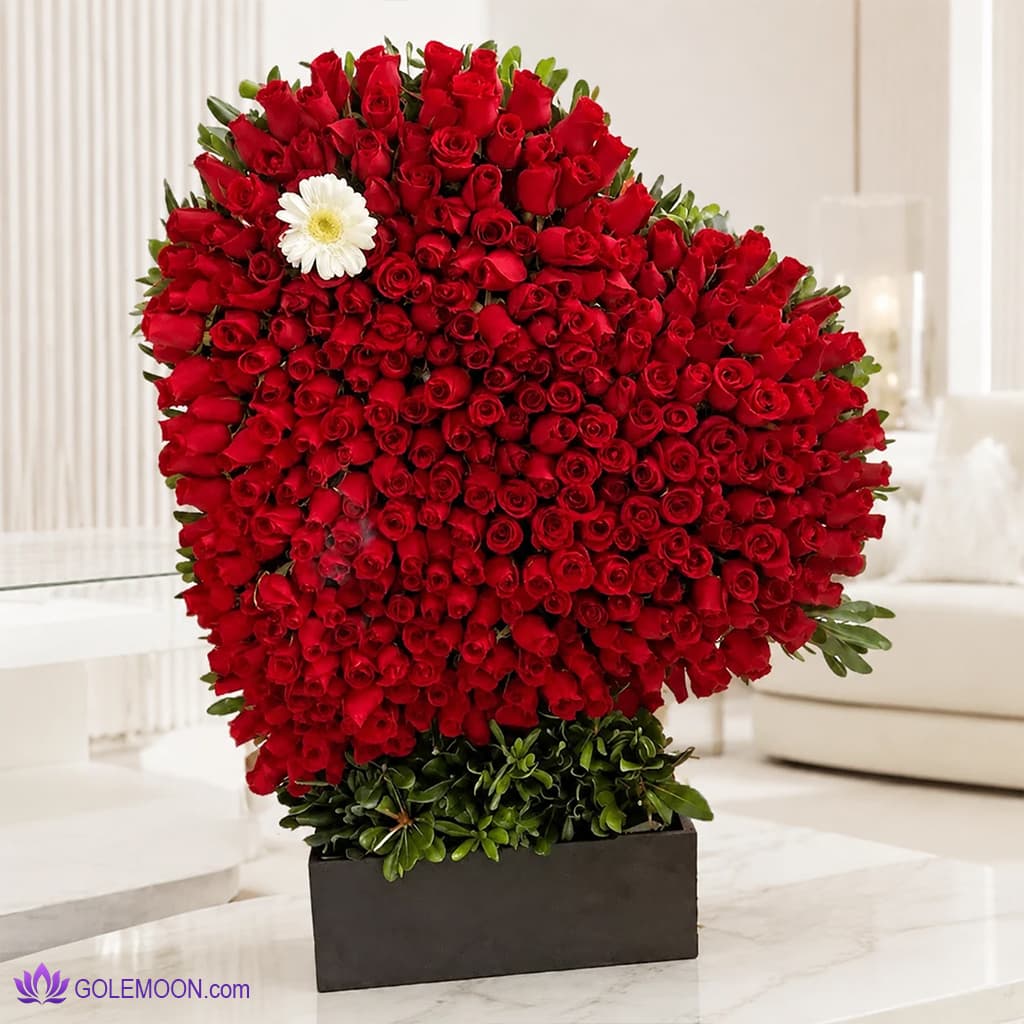 باکس گل قلب بزرگ