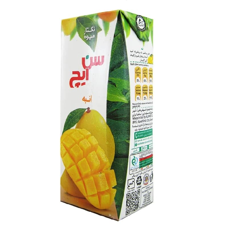 آب میوه جوان انبه پاکتی کوچک سن ایچ در بسته بندی 36 عددی