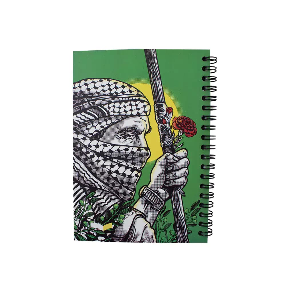 يادداشت 50 برگ فنری سايز 17*12 جلد ايندربرد طرح قدس فلسطين آصره — تصویر ۳