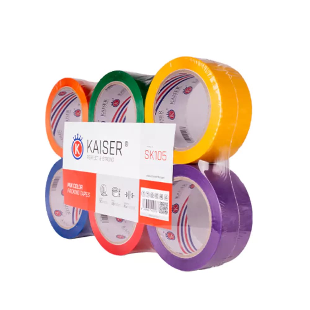 چسب پهن 90 یارد 45 میکرون رنگی مدل SK105 کایزر — تصویر ۲