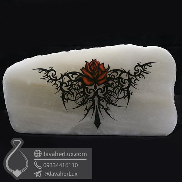 چراغ سنگ نمک مدل گل _ کد : 400475