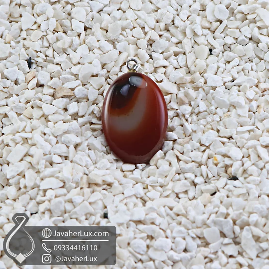 گردنبند سنگ عقیق _ کد : 400462 — تصویر ۳
