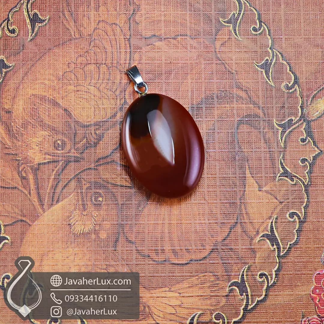 گردنبند سنگ عقیق _ کد : 400462 — تصویر ۴