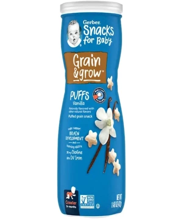 اسنک غلاتی پاف گربر Gerber با طعم وانیل — تصویر ۲