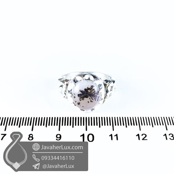 انگشتر نقره مردانه عقیق شجر مدل زراوه _ کد : 100550 — تصویر ۳