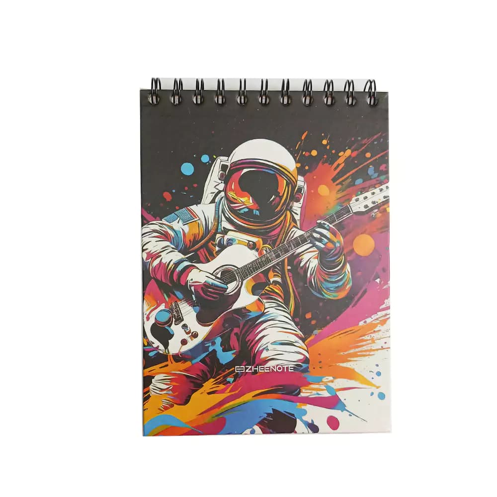 يادداشت 100 برگ سايز 20*14 فنری طرح كلاسيک جلد سخت ژينوت
