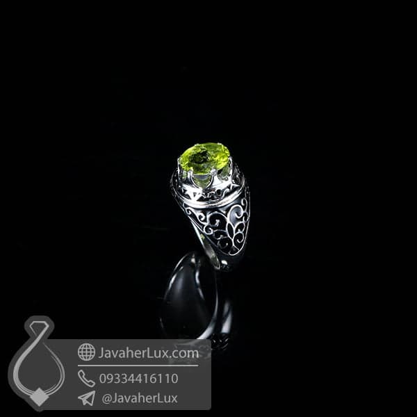 انگشتر نقره اسپرت مردانه زبرجد _ کد : 100541