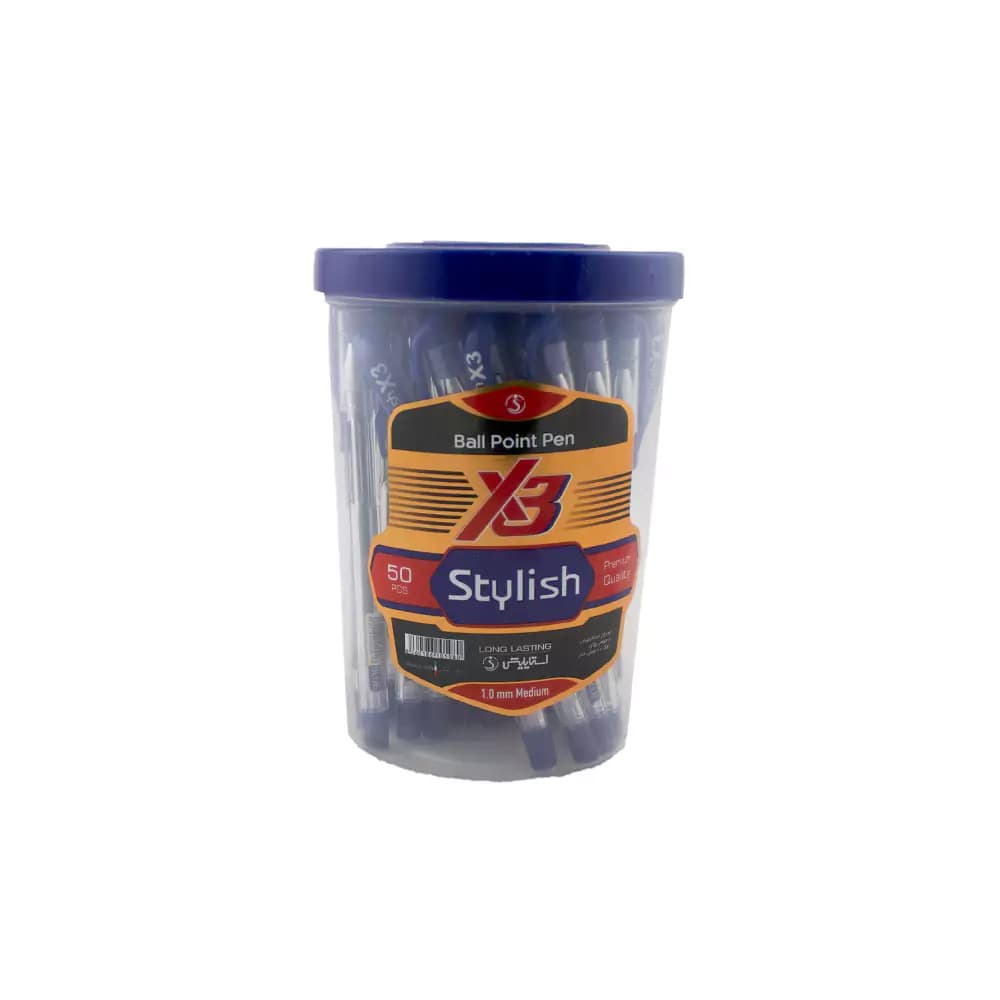 خودکار 50 عددی نوک 1 بدنه کریستال X3 استایلیش