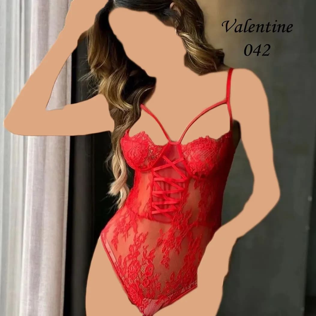 بادی فانتزی تمام دانتل فنردار Valentine کد 042 — تصویر ۶