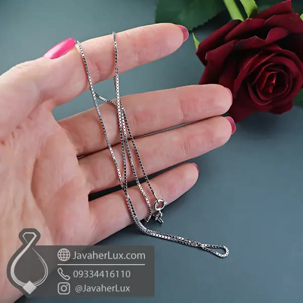 زنجیر نقره ونیزی 60 سانتیمتری _ کد : 100532